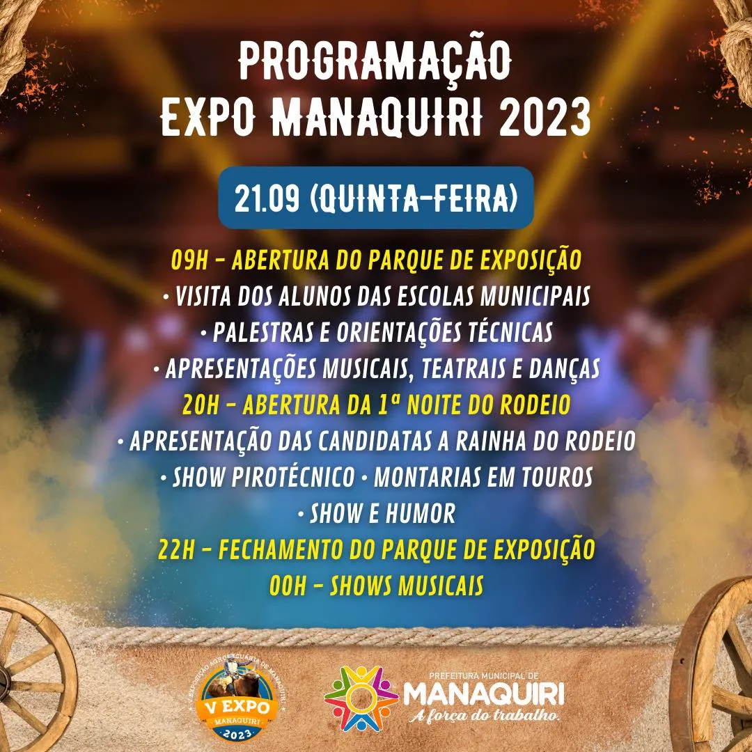Expo Manaquiri 2023 Programação 21 Setembro