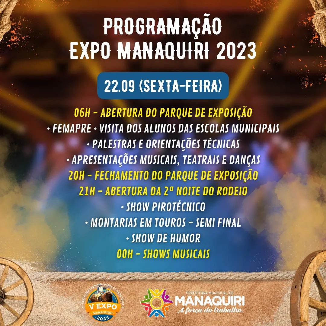 Expo Manaquiri 2023 Programação 22 Setembro