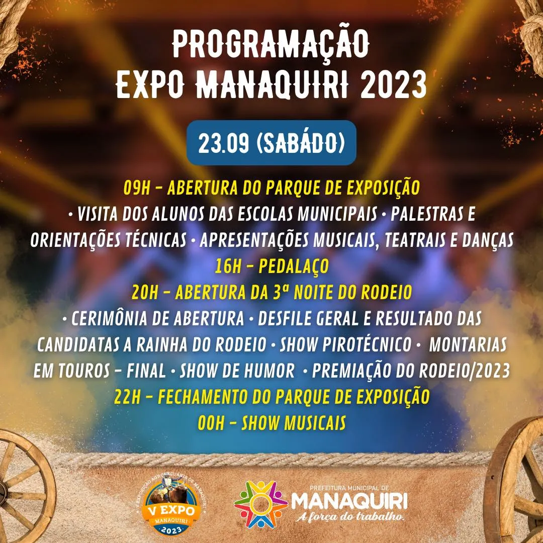 Expo Manaquiri 2023 Programação 23 Setembro