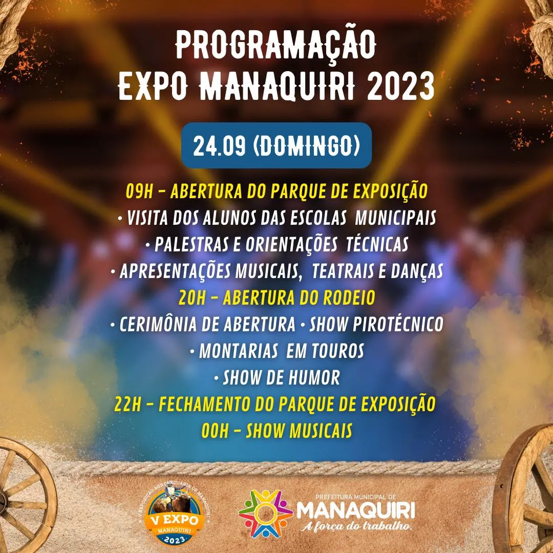 Expo Manaquiri 2023 Programação 24 Setembro