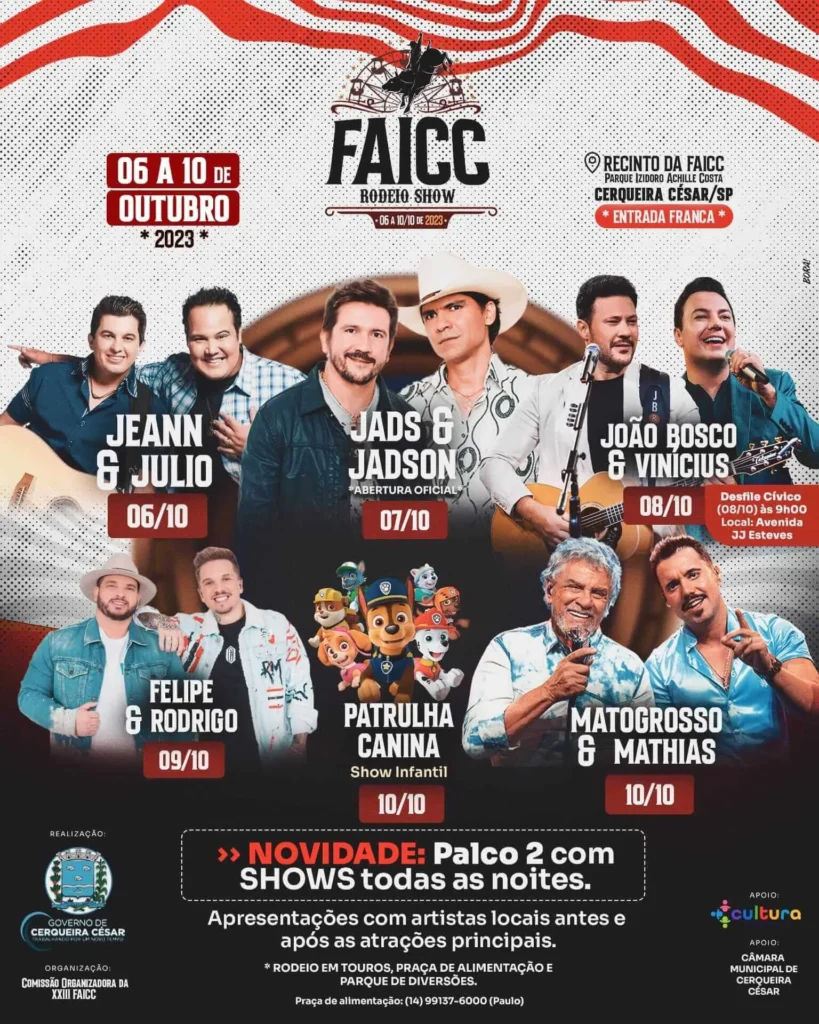 FAICC Rodeo Show 2023 em Cerqueira César