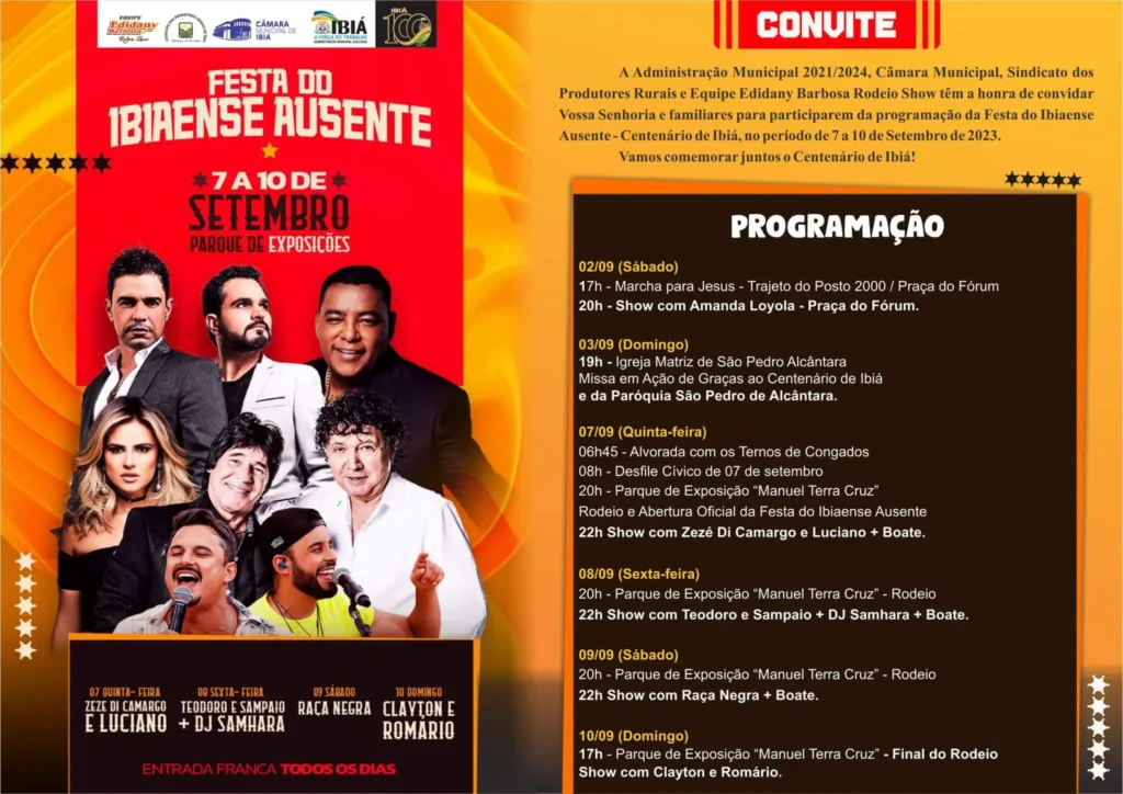 Festa do Ibiaense Ausente 2023 em Ibiá