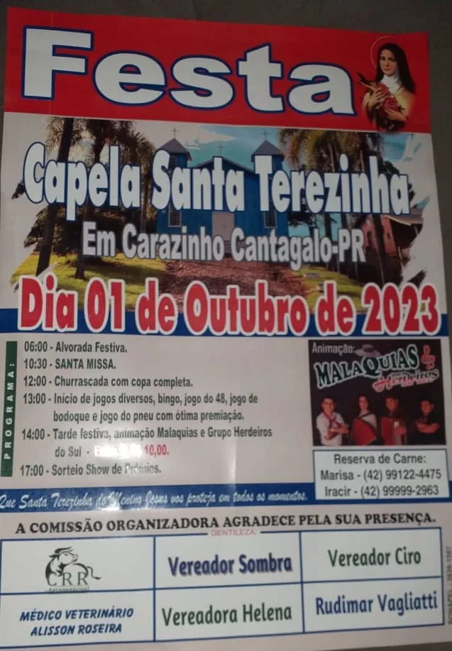 Festa de Santa Terezinha 2023 em Cantagalo