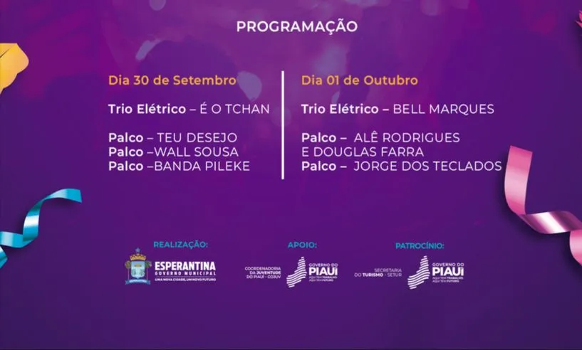 Micaritina de Esperantina Programação