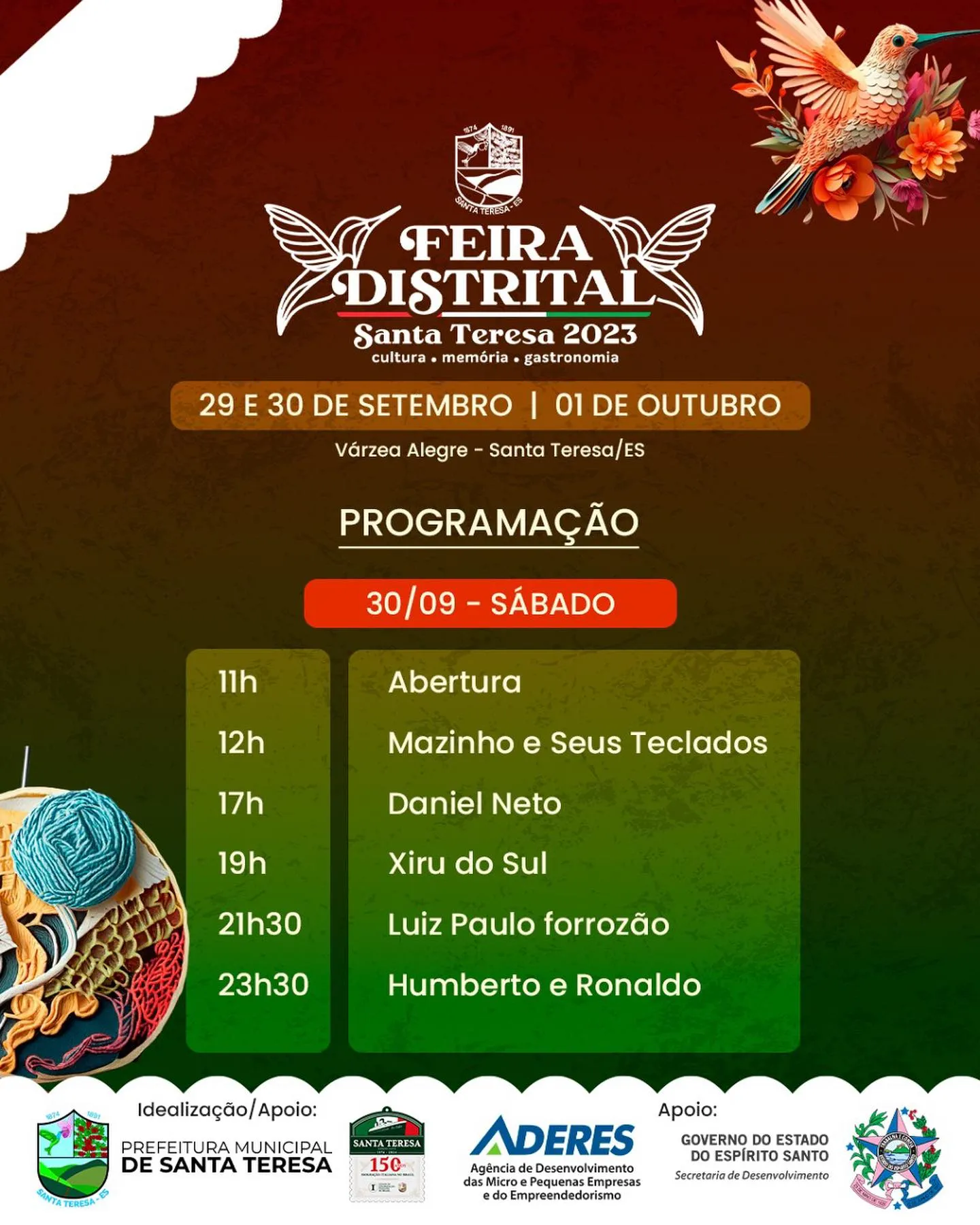 Feira Distrital de Santa Teresa 2023 30 Setembro