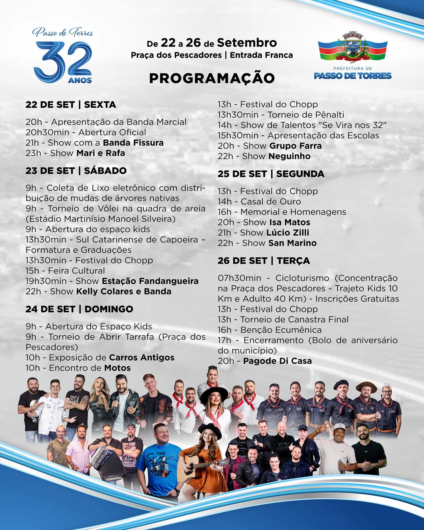 Programa Festas de Passo de Torres 2023