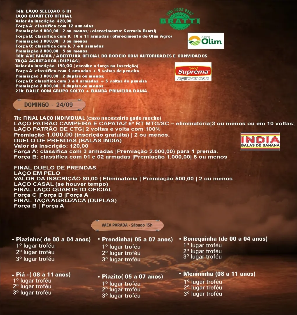 Programa Rodeio Crioulo de Jacinto Machado 2023 2