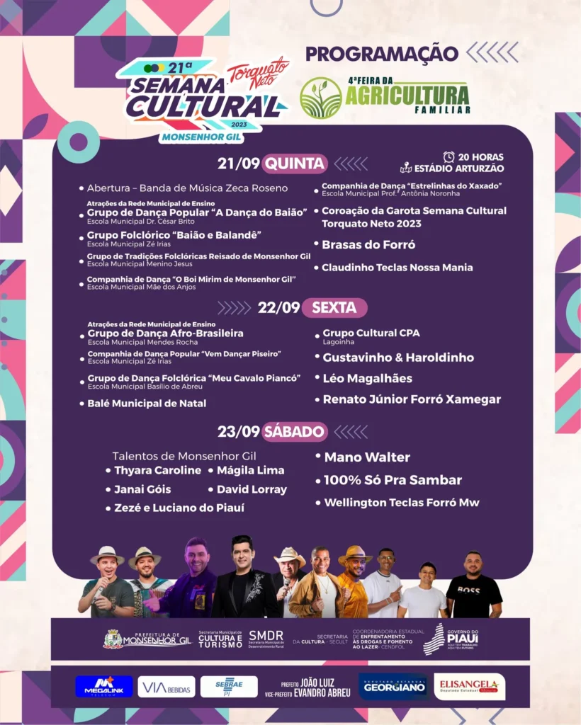 Semana Cultural de Monsenhor Gil 2023